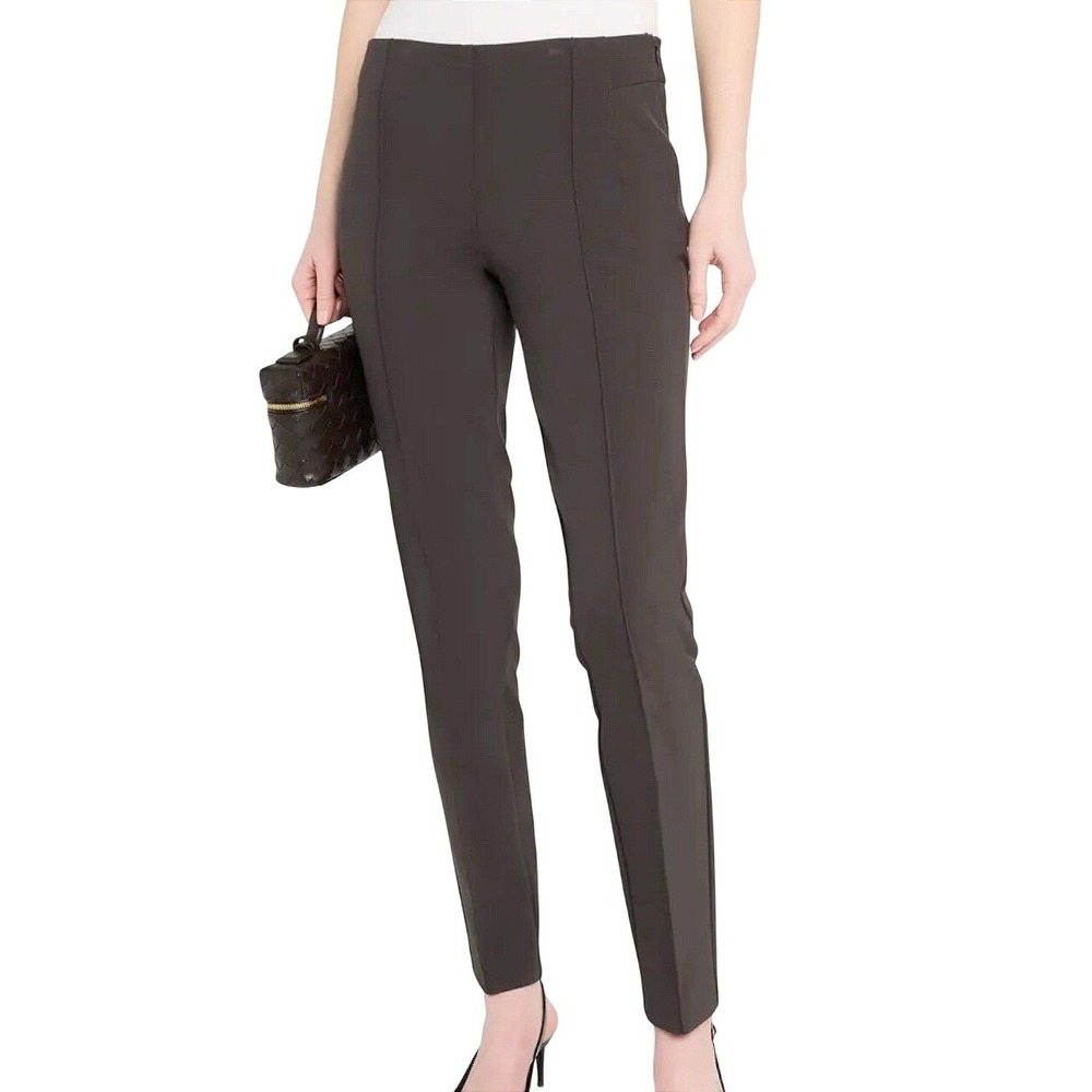 Lafayette 148 New York Gramercy Stretch Pant Brown Size 10 Office Career